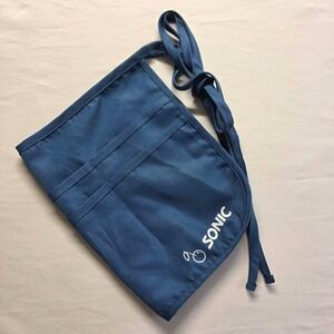 Sonic Logo America's Drive in Blue Uniform Apron 6 Open Pockets in Front Costume